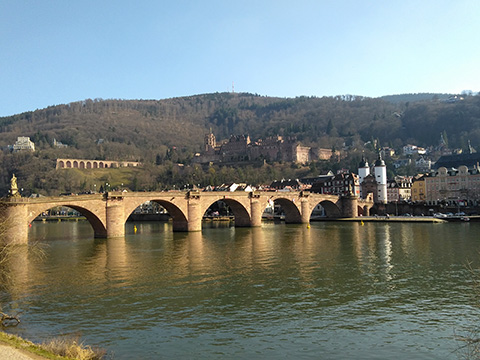 Eine berühmte Brücke: Die alte Brücke in Heidelberg.